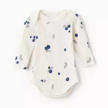 Боди с длинным рукавом «Крошка Я» Blueberry, размер 68-74, молочное