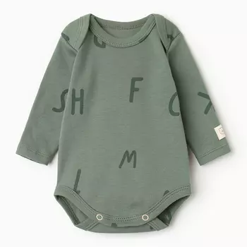 Боди с длинным рукавом «Крошка Я» NY, рост 68-74 см, хаки