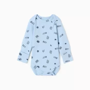 Боди с длинным рукавом, цвет голубой, рост 80 (9-12 мес)