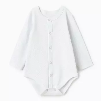 Боди с длинным рукавом, цвет голубой, рост 62 (1-3 мес)