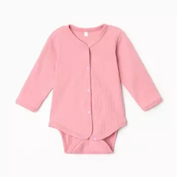 Боди с длинным рукавом, цвет розовый, рост 68 см