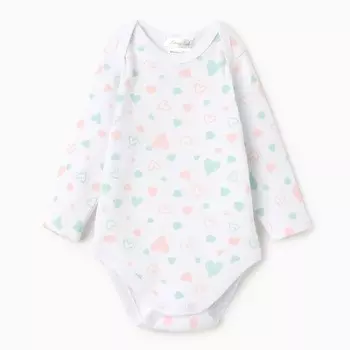 Боди с длинным рукавом, цвет серый, рост 62 (1-3 мес)