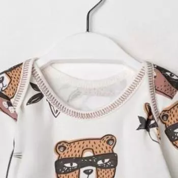 Боди с длинным рукавом детское, цвет белый/бандиты, рост 74