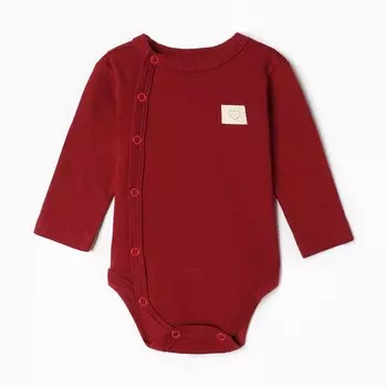 Боди с длинным рукавом Крошка Я Cherry Red, рост 86-92, вишневый