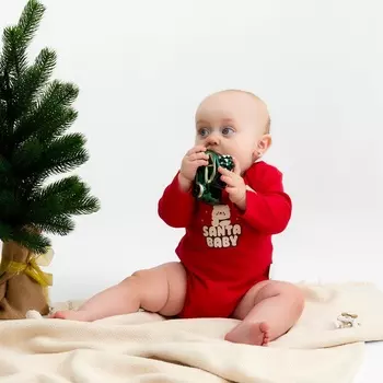 Боди с длинным рукавом Крошка Я Santa baby, рост 80-86 см