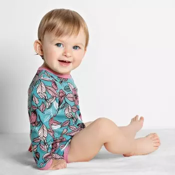 Боди с длинным рукавом «Улыбка», рост 68 см., цвет бирюзовый