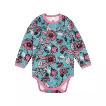 Боди с длинным рукавом «Улыбка», рост 86 см., цвет бирюзовый