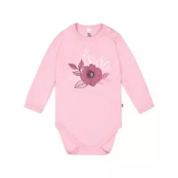 Боди с длинным рукавом «Улыбка», рост 86 см., цвет розовый