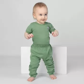 Боди с коротким рукавом Basic, рост 80 см, цвет зеленый