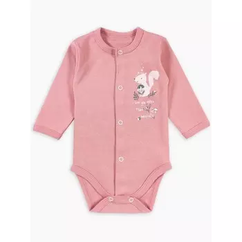 Боди с окантовкой горловины Wooly Wool, рост 68 см, цвет пудровый