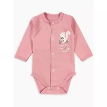 Боди с окантовкой горловины Wooly Wool, рост 74 см, цвет пудровый