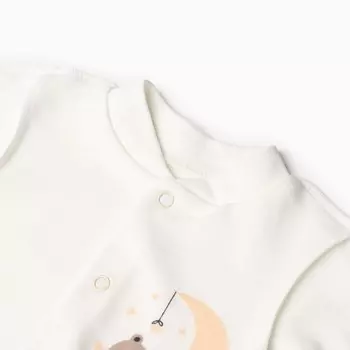 Боди с закрытыми ручками, цвет молочный/мишка, рост 56 см