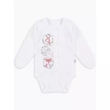 Боди швами наружу с закрытыми ручками Wooly Woo, рост 56 см, цвет молочный