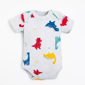 Боди детское Крошка Я Dino, рост 80-86 см, серое