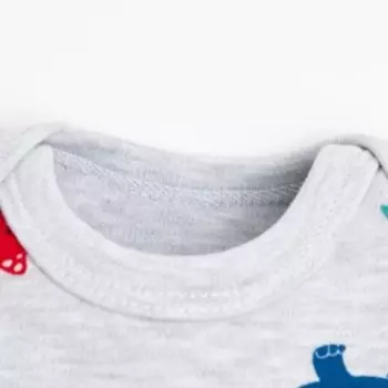 Боди детское Крошка Я Dino, рост 86-92 см, серое