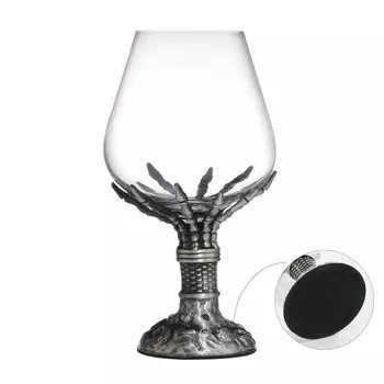 Бокал для коньяка «Рука скелета», 550 мл, серебро