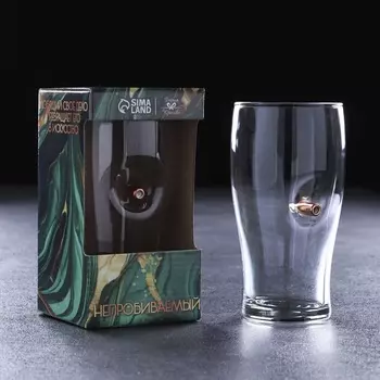 Бокал для пива с пулей «Непробиваемый», 350 мл