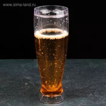 Бокал для пива охлаждающий, 450 мл, цвет прозрачный