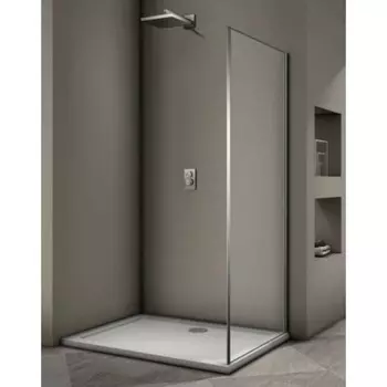 Боковая панель Veconi KP02-80-01-19C3, 800х1900 мм, без поддона, прозрачное стекло, хром