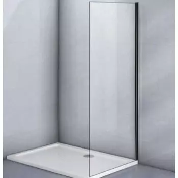 Боковая панель Veconi KP12B-80-01-C7, 800х1950 мм, без поддона, прозрачное стекло, черный