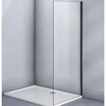 Боковая панель Veconi KP12B-90-01-C7, 900х1950 мм, без поддона, прозрачное стекло, черный