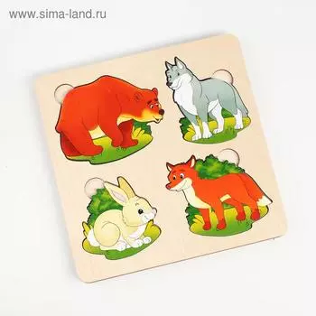 Рамка - вкладыш «Больше - меньше. Дикие животные»