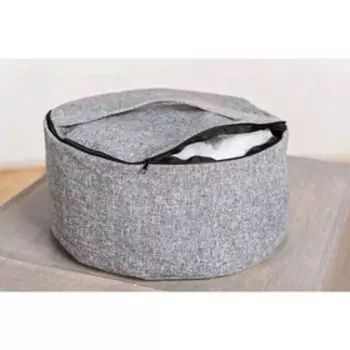 Болстер круглый, 33х16 см, цвет серый
