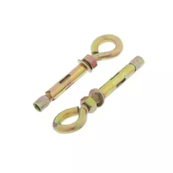 Анкерный болт СТРОЙБАТ, с кольцом, оцинкованный, 10x60 мм, 2 шт