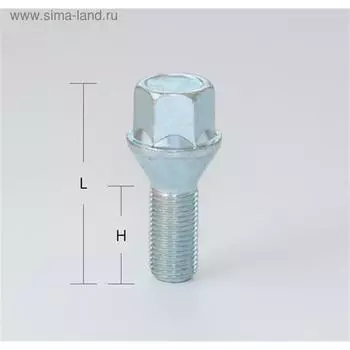 Болт M12x1,25, 63/39, hex17, конус, цинк