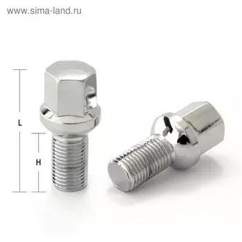 Болт M12x1,5, 53,5/28, hex17, сфера, хром, 5 шт