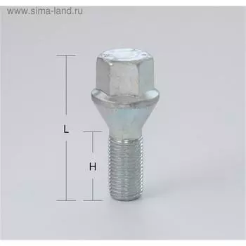 Болт M12x1,75, 55/27, hex19, конус, цинк