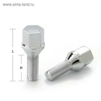 Болт M14x1,25, 55/28, hex17, конус, хром, 5 шт