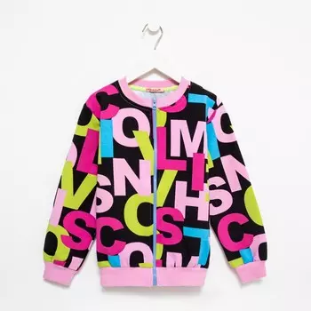 Бомбер для девочки, цвет розовый, рост 116 см