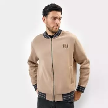 Бомбер мужской, цвет песочный, размер 50