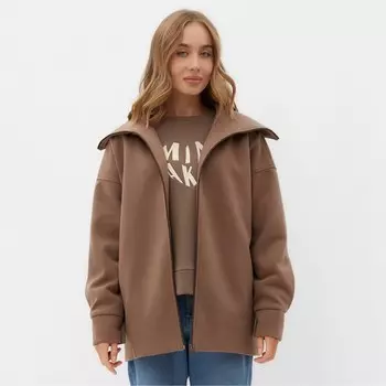 Жакет женский демисезонный MINAKU: Casual Collection, бежевый, размер 48
