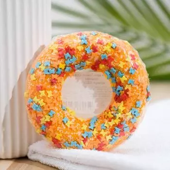 Бомбочка для ванн «Пончик», оранжевый с посыпкой, 90 г