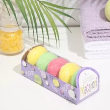 Бомбочка для ванны "Macaroni", с морской солью, 5х60г