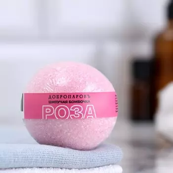 Бомбочка для ванн Добропаровъ с морской солью «роза» 110 г