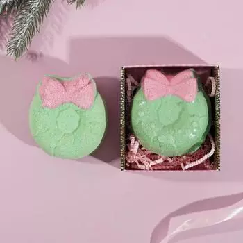 Бомбочка для ванны в форме рождественского венка "Снежной нежности!", 70 г, аромат сочное яблоко