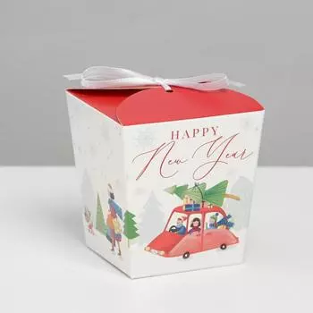 Бонбоньерка новогодняя «Город», 7.5 х 8 х 7.5 см, Новый год