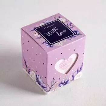 Коробка бонбоньерка, упаковка подарочная, «С любовью и нежностью», 6 х 7 х 6 см