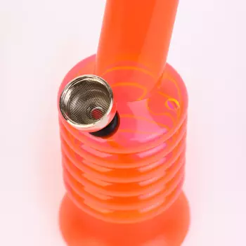 Бонг курительный, h=15 см, «Гармошка», акриловый, красный