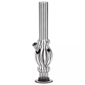 Бонг, h-26 см, "Овальное кольцо", акриловый, чёрный