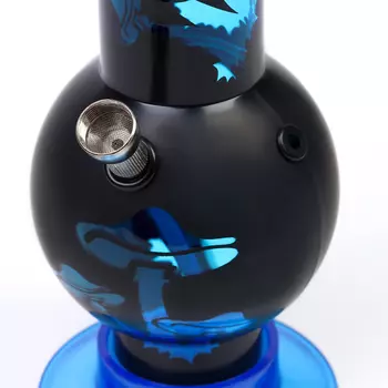 Бонг курительный, большой, h=32 см, «Грибы», акриловый, синий