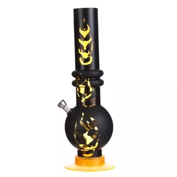 Бонг курительный, большой, h=32 см, «Пламя», акриловый, желтый