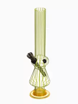 Бонг курительный, большой, h=26 см, «Колокол», акриловый, желтый