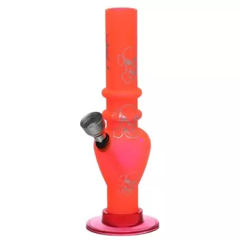 Бонг курительный, h=15.5 см, Patterns, акриловый, оранжевый