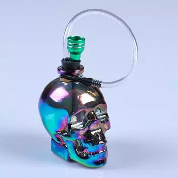 Бонг курительный, h=15 см, «Череп», стеклянный
