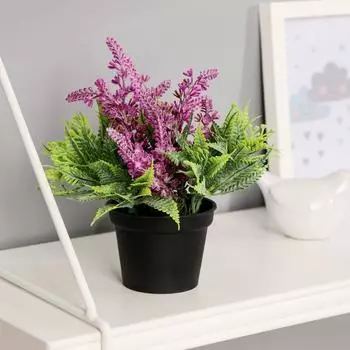 Искусственный цветок в горшке «Лаванда с папоротником», 6.512 см, МИКС