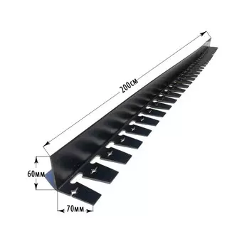 Бордюр «Стафф», 200 7 6 см, пластик, чёрный